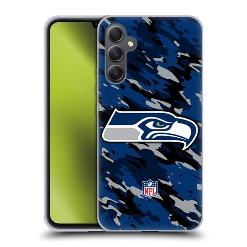 NFL Seattle Seahawks Logo Camou Soft Gel Case for Samsung Galaxy A34 5G