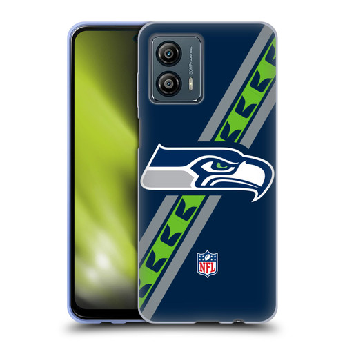 NFL Seattle Seahawks Logo Stripes Soft Gel Case for Motorola Moto G53 5G