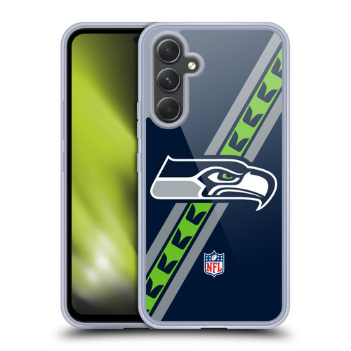 NFL Seattle Seahawks Logo Stripes Soft Gel Case for Samsung Galaxy A54 5G