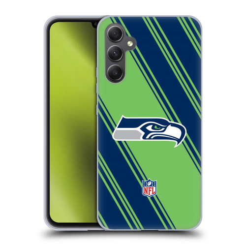 NFL Seattle Seahawks Artwork Stripes Soft Gel Case for Samsung Galaxy A34 5G