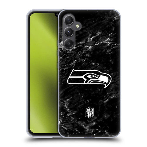 NFL Seattle Seahawks Artwork Marble Soft Gel Case for Samsung Galaxy A34 5G
