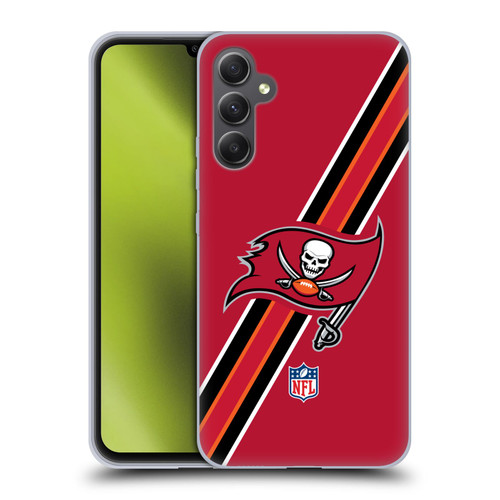 NFL Tampa Bay Buccaneers Logo Stripes Soft Gel Case for Samsung Galaxy A34 5G