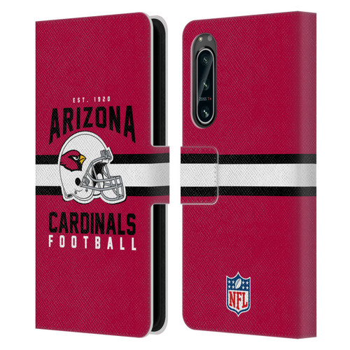 NFL Arizona Cardinals Graphics Helmet Typography Leather Book Wallet Case Cover For Sony Xperia 5 IV