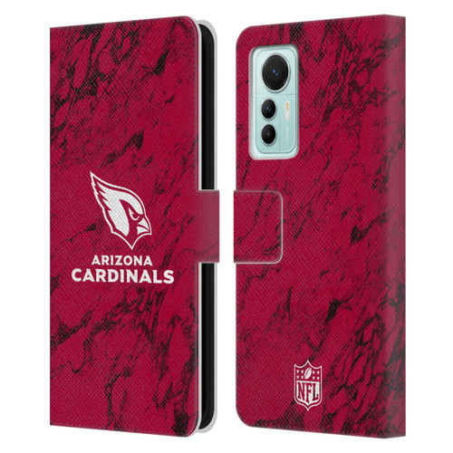 NFL Arizona Cardinals Graphics Coloured Marble Leather Book Wallet Case Cover For Xiaomi 12 Lite