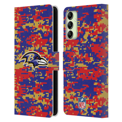 NFL Baltimore Ravens Graphics Digital Camouflage Leather Book Wallet Case Cover For Samsung Galaxy A14 / 5G