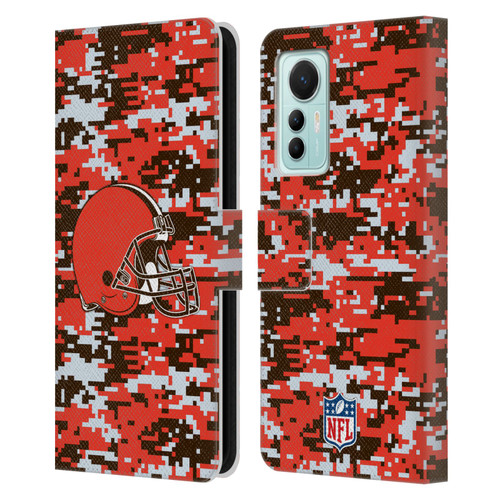 NFL Cleveland Browns Graphics Digital Camouflage Leather Book Wallet Case Cover For Xiaomi 12 Lite