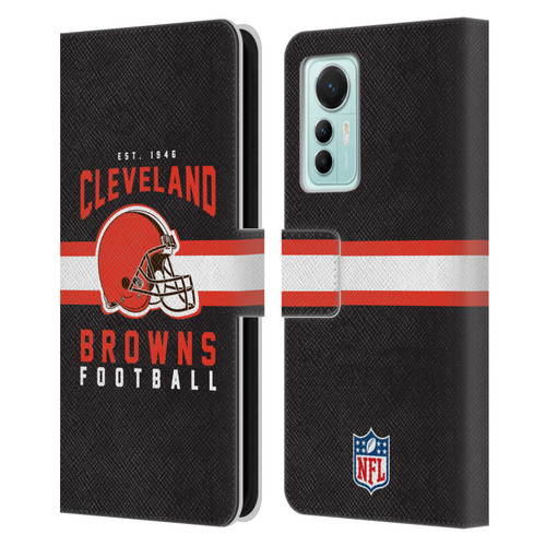 NFL Cleveland Browns Graphics Helmet Typography Leather Book Wallet Case Cover For Xiaomi 12 Lite
