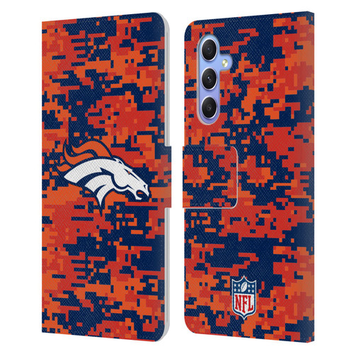 NFL Denver Broncos Graphics Digital Camouflage Leather Book Wallet Case Cover For Samsung Galaxy A34 5G