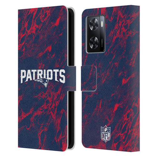 NFL New England Patriots Graphics Coloured Marble Leather Book Wallet Case Cover For OPPO A57s