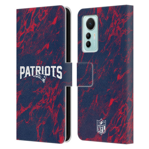 NFL New England Patriots Graphics Coloured Marble Leather Book Wallet Case Cover For Xiaomi 12 Lite