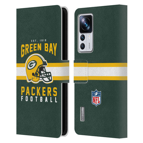 NFL Green Bay Packers Graphics Helmet Typography Leather Book Wallet Case Cover For Xiaomi 12T Pro
