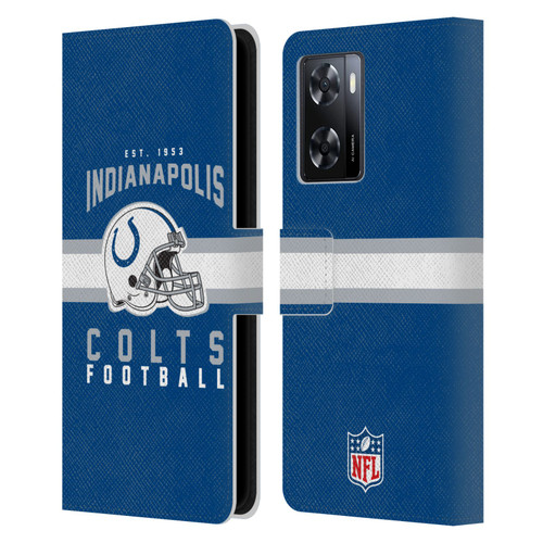 NFL Indianapolis Colts Graphics Helmet Typography Leather Book Wallet Case Cover For OPPO A57s