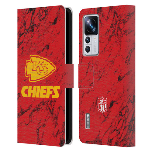 NFL Kansas City Chiefs Graphics Coloured Marble Leather Book Wallet Case Cover For Xiaomi 12T Pro