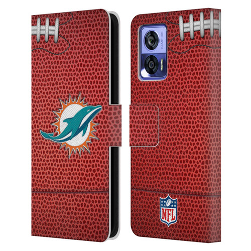 NFL Miami Dolphins Graphics Football Leather Book Wallet Case Cover For Motorola Edge 30 Neo 5G