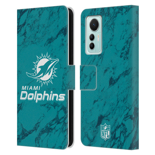 NFL Miami Dolphins Graphics Coloured Marble Leather Book Wallet Case Cover For Xiaomi 12 Lite