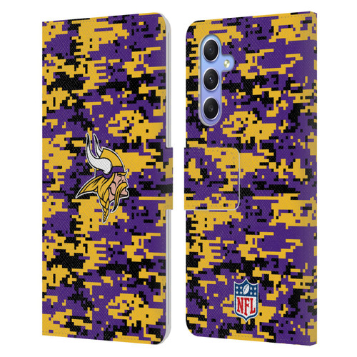 NFL Minnesota Vikings Graphics Digital Camouflage Leather Book Wallet Case Cover For Samsung Galaxy A34 5G