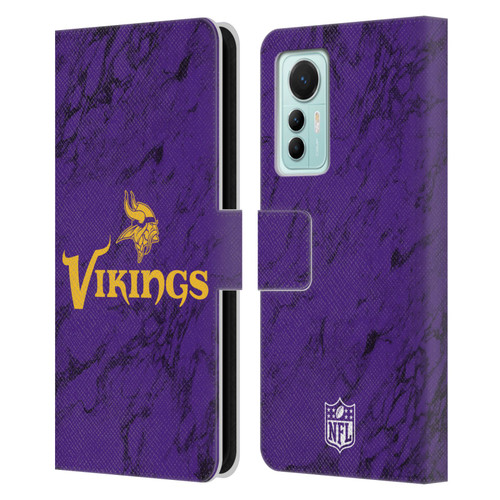 NFL Minnesota Vikings Graphics Coloured Marble Leather Book Wallet Case Cover For Xiaomi 12 Lite