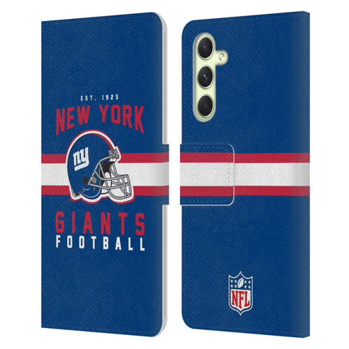 NFL New York Giants Graphics Helmet Typography Leather Book Wallet Case Cover For Samsung Galaxy A54 5G