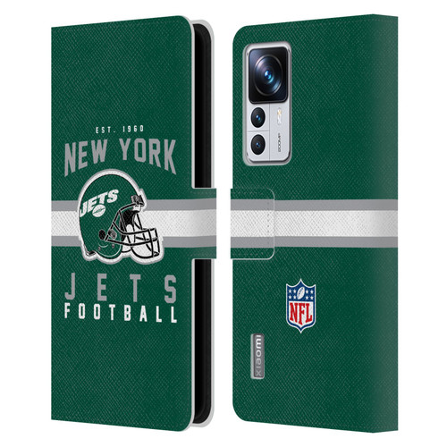 NFL New York Jets Graphics Helmet Typography Leather Book Wallet Case Cover For Xiaomi 12T Pro