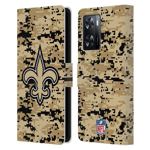 NFL New Orleans Saints Graphics Digital Camouflage Leather Book Wallet Case Cover For OPPO A57s