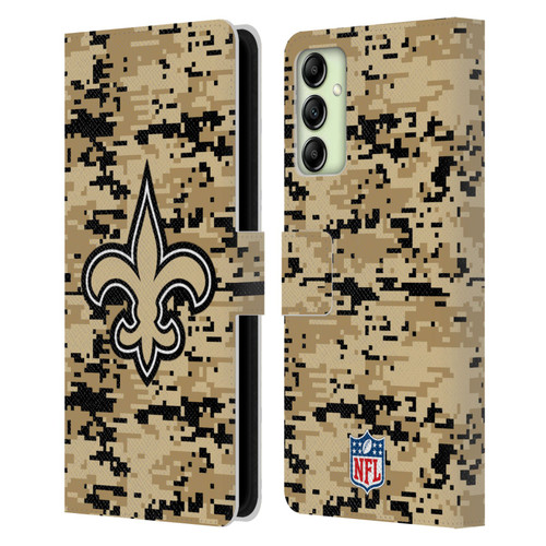 NFL New Orleans Saints Graphics Digital Camouflage Leather Book Wallet Case Cover For Samsung Galaxy A14 5G
