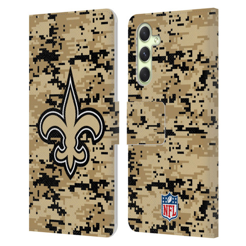 NFL New Orleans Saints Graphics Digital Camouflage Leather Book Wallet Case Cover For Samsung Galaxy A54 5G