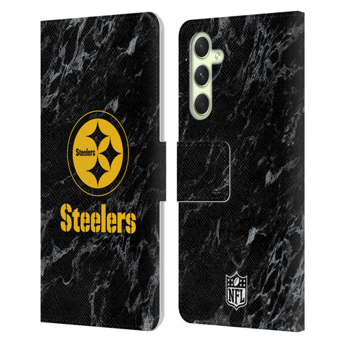 NFL Pittsburgh Steelers Graphics Coloured Marble Leather Book Wallet Case Cover For Samsung Galaxy A54 5G