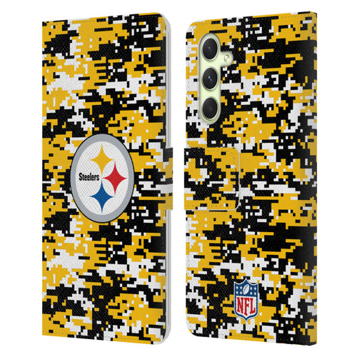 NFL Pittsburgh Steelers Graphics Digital Camouflage Leather Book Wallet Case Cover For Samsung Galaxy A54 5G