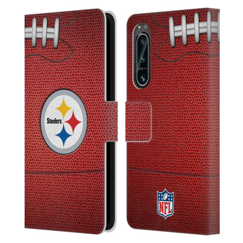 NFL Pittsburgh Steelers Graphics Football Leather Book Wallet Case Cover For Sony Xperia 5 IV