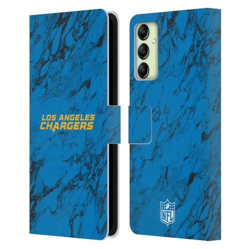 NFL Los Angeles Chargers Graphics Coloured Marble Leather Book Wallet Case Cover For Samsung Galaxy A14 / 5G