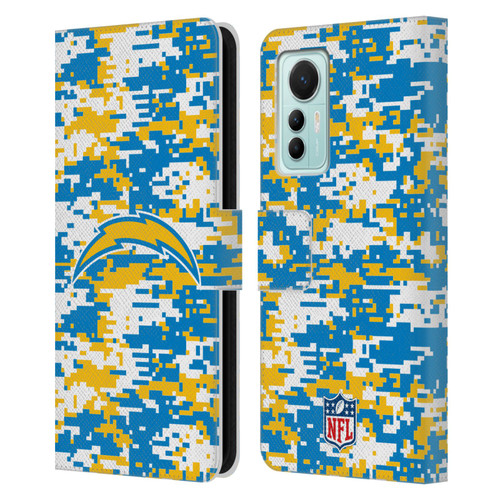 NFL Los Angeles Chargers Graphics Digital Camouflage Leather Book Wallet Case Cover For Xiaomi 12 Lite