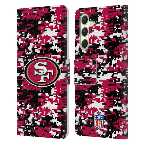 NFL San Francisco 49ers Graphics Digital Camouflage Leather Book Wallet Case Cover For Samsung Galaxy A54 5G