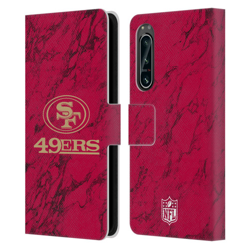 NFL San Francisco 49ers Graphics Coloured Marble Leather Book Wallet Case Cover For Sony Xperia 5 IV