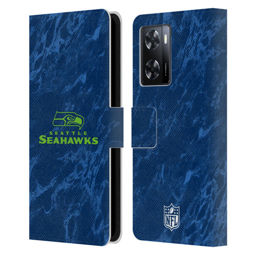 NFL Seattle Seahawks Graphics Coloured Marble Leather Book Wallet Case Cover For OPPO A57s