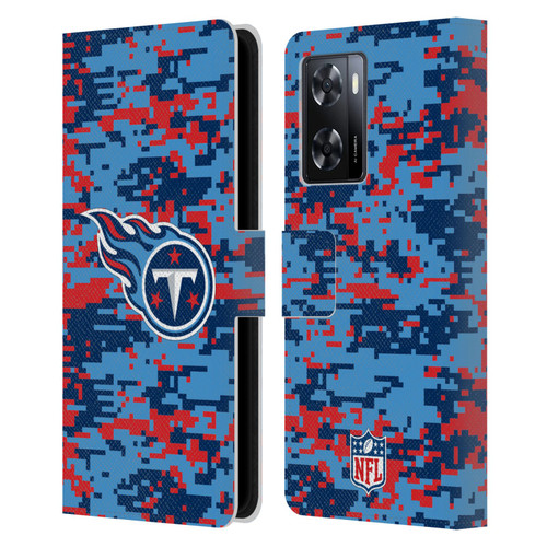 NFL Tennessee Titans Graphics Digital Camouflage Leather Book Wallet Case Cover For OPPO A57s