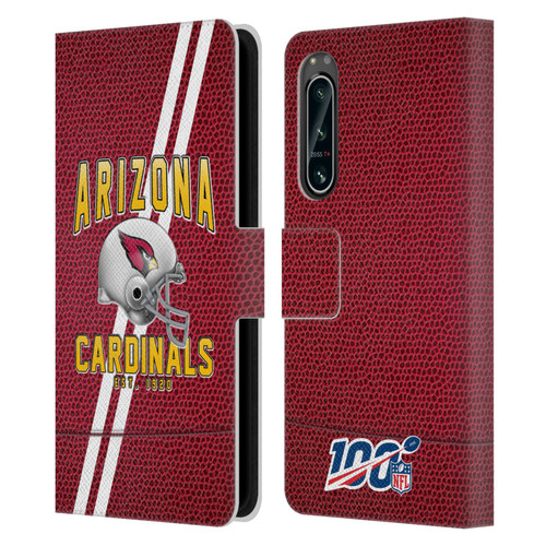 NFL Arizona Cardinals Logo Art Football Stripes Leather Book Wallet Case Cover For Sony Xperia 5 IV
