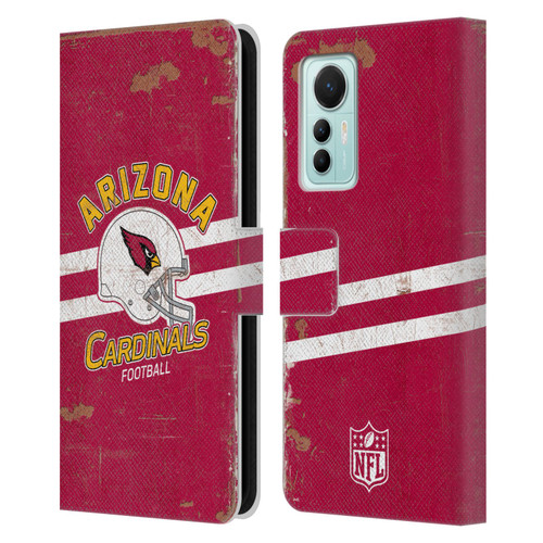 NFL Arizona Cardinals Logo Art Helmet Distressed Leather Book Wallet Case Cover For Xiaomi 12 Lite