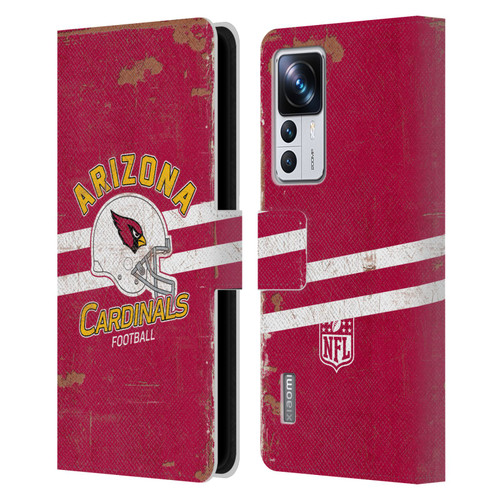 NFL Arizona Cardinals Logo Art Helmet Distressed Leather Book Wallet Case Cover For Xiaomi 12T Pro