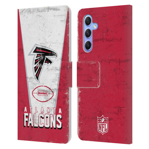 NFL Atlanta Falcons Logo Art Banner Leather Book Wallet Case Cover For Samsung Galaxy A34 5G