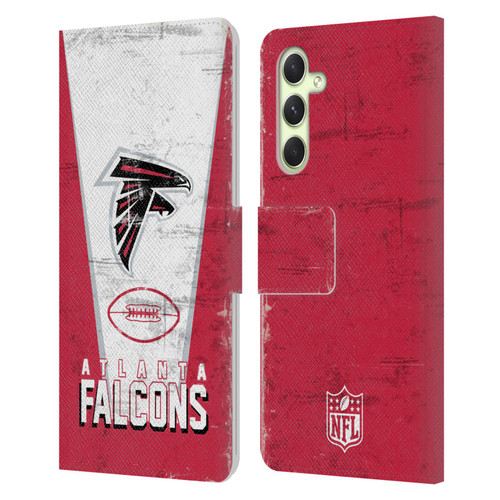 NFL Atlanta Falcons Logo Art Banner Leather Book Wallet Case Cover For Samsung Galaxy A54 5G
