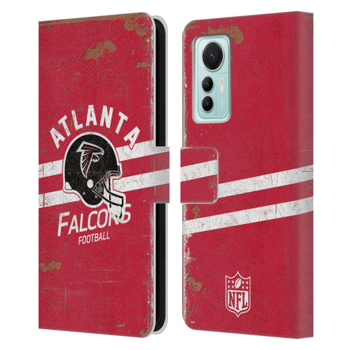 NFL Atlanta Falcons Logo Art Helmet Distressed Leather Book Wallet Case Cover For Xiaomi 12 Lite