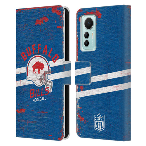 NFL Buffalo Bills Logo Art Helmet Distressed Leather Book Wallet Case Cover For Xiaomi 12 Lite