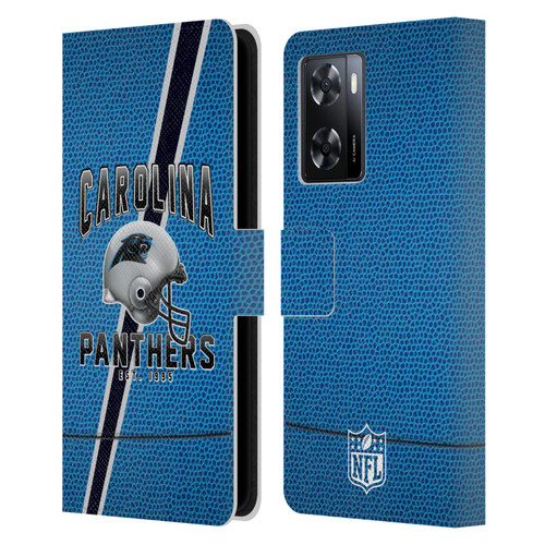 NFL Carolina Panthers Logo Art Football Stripes Leather Book Wallet Case Cover For OPPO A57s