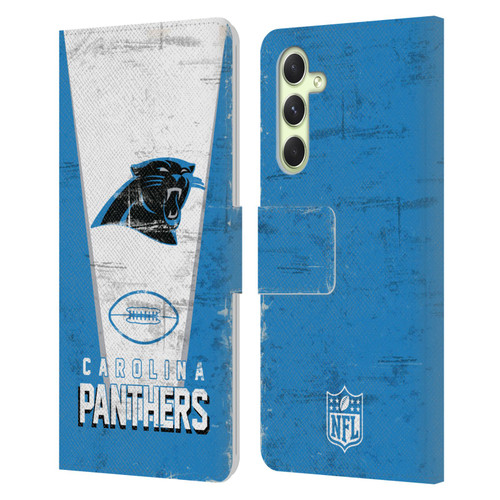 NFL Carolina Panthers Logo Art Banner Leather Book Wallet Case Cover For Samsung Galaxy A54 5G