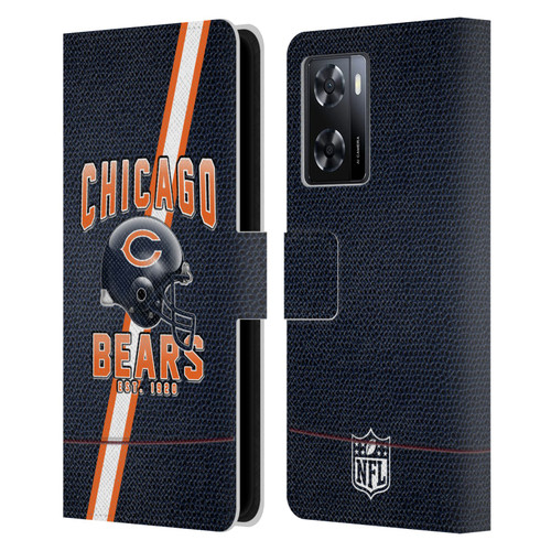 NFL Chicago Bears Logo Art Football Stripes Leather Book Wallet Case Cover For OPPO A57s