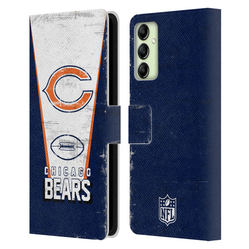 NFL Chicago Bears Logo Art Banner Leather Book Wallet Case Cover For Samsung Galaxy A14 5G