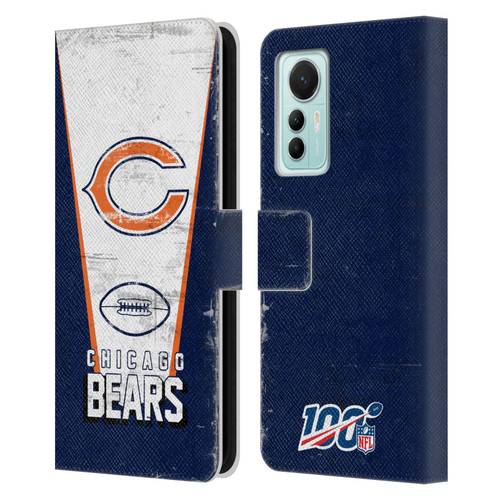NFL Chicago Bears Logo Art Banner Leather Book Wallet Case Cover For Xiaomi 12 Lite