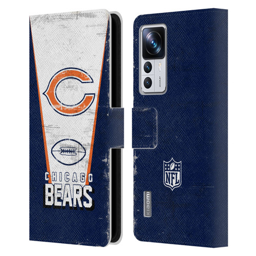 NFL Chicago Bears Logo Art Banner Leather Book Wallet Case Cover For Xiaomi 12T Pro