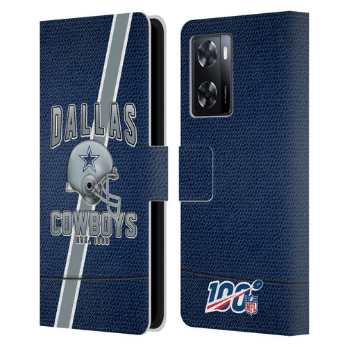 NFL Dallas Cowboys Logo Art Football Stripes Leather Book Wallet Case Cover For OPPO A57s
