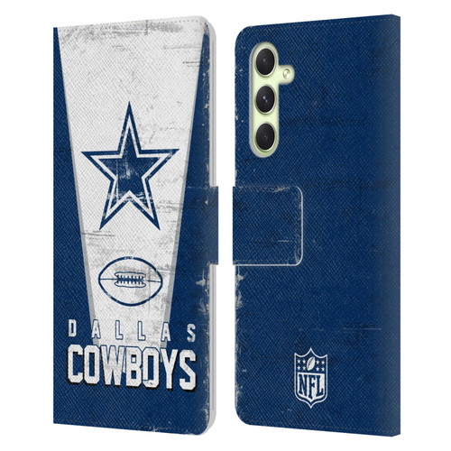 NFL Dallas Cowboys Logo Art Banner Leather Book Wallet Case Cover For Samsung Galaxy A54 5G